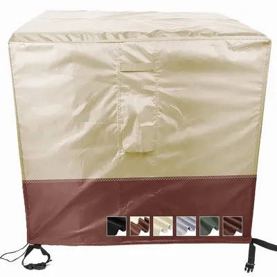 Immagine prodotto di Copertura protettiva per tavolo da giardino, set di mobili, 150x150x75 cm, beige/marrone, tessuto Oxford 420D