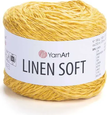 Produktbild von YarnArt Linen Soft Garn, 100g, 272m, Leicht & atmungsaktiv, Ideal für Sommermode, Safran
