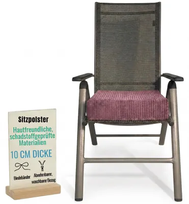 Produktbild von Pillows24 – Sitzkissen 40x40 cm 10 cm Dick aus Cord | Schaum Stuhlkissen waschbar Bezug | für Senioren & Kinder | Sitzkissen Stuhl, Bodenkissen