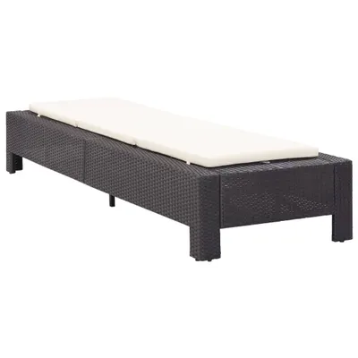 Produktbild von vidaXL Sonnenliege mit Auflage Schwarz Poly Rattan