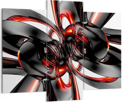Produktbild von Bild auf Leinwand - Leinwandbild - Abstrakt Ring Glas Komposition - 130x100cm - Wand Bild - Wanddeko - Leinwanddruck - Bilder - Kunstdruck - Leinwand bilder - Wandkunst - CB130x100-1342