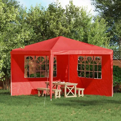 Zdjęcie produktu dla Maison Exclusive - Boczne ścianki do namiotu imprezowego, 2 szt., 300 x 195 cm, czerwone, wykonane z PE i stali