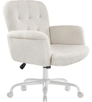 Image de Chaise de bureau ergonomique TR75001WT, rembourrée, blanche