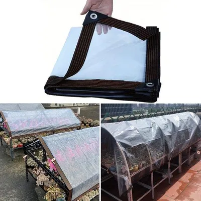 Produktbild von Abdeckplane Transparent – 2 x 3 m – Wasserdichte PVC-Plane mit Ösen – Regen- und Staubschutz – Transparente Schutzplane für Terrasse, Garten