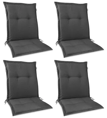 Produktbild von Beautissu 4er Set Premium Gartenstuhlauflage Niedriglehner 105x50x7cm, Anthrazit