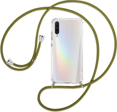 Produktbild von Handykette Backcover-Schutzhülle mit Band (Metall silberfarben) für Xiaomi Mi A3 / Mi CC9e - khaki