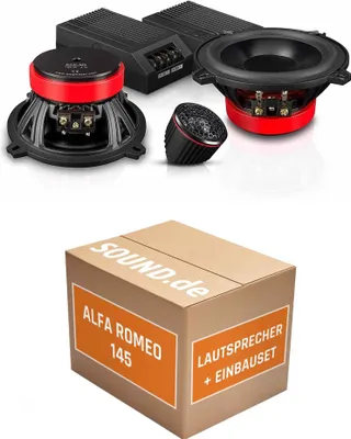 Produktbild von Lautsprecher Boxen Einbaupaket vorne Emphaser ECP-M5 passend für Alfa Romeo 145 | 2x Tief-Mitteltöner 2x Hochtöner