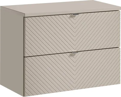 Image de Armoire De Salle De Bain Sous Lavabo 80 Cm, Plateau En Cachemire Mat À Chevrons