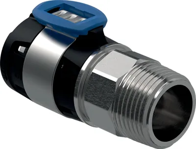 Produktbild von Geberit GE FlowFit, Übergang, AG, Edelstahl, d20mm x R1/2, 1 Stk.