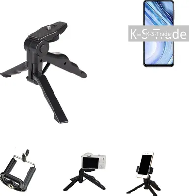 Produktbild von K-S-Trade Stativ Tisch-Ständer Dreibein Handy-Stativ Ständer kompatibel mit Medion E5008 Mini-Stativ Smartphone Tripod Handy-Stativ aus Plastik