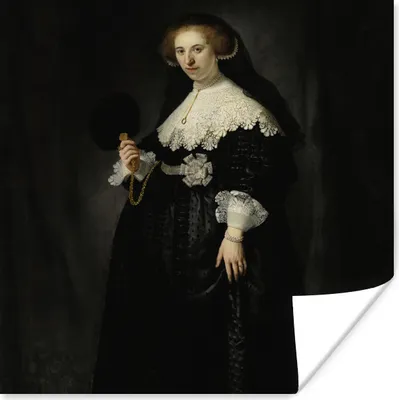 Produktbild von MuchoWow® Poster Das Eheporträt von Oopjen Coppit - Rembrandt van Rijn 50x50 cm - Wohnzimmerdekoration