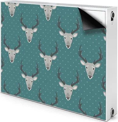 Produktbild von Magnet Radiator Magnet Mat Heizkörperverkleidung Heizkörper-Abdeckung Heizung 90x60 cm - Grau, Hirsch