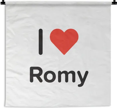 Produktbild von MuchoWow® Wandteppich Wandbehang Ich liebe - Romy - Mädchen 150x150 cm Tapisserie Dekoration Wandtuch - Wohnaccessoires - Modernes