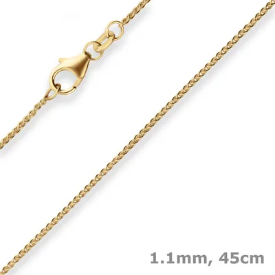 1-1mm-Zopfkette-aus-375-Gelbgold-45cm