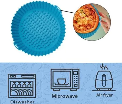 Immagine prodotto di Accessori in silicone per friggitrici ad aria, set da 2 pezzi, universali, facili da pulire, accessori per friggitrici ad aria riutilizzabili