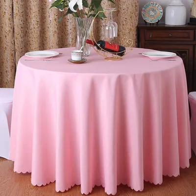 Immagine prodotto di Tovaglia rotonda rosa, 180 cm, in poliestere