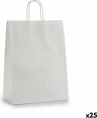Obrázek produktu pro Papírové sáčky bílé (32 X 12 X 50 cm) (25 kusů)