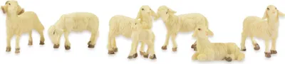Produktbild von Schafe für Weihnachtskrippe - 6-tlg. Tierset Größe 2,5-4,0 cm | 78036