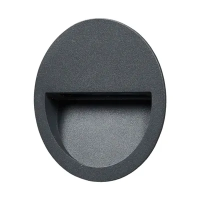 Produktbild von Lucande LED-Wandeinbauleuchte Loya, Ø 11,5 cm, grau, IP54