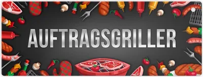 Produktbild von Auftragsgriller Metallschild XL mit Grill Motiv