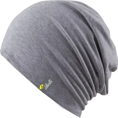 Chillouts dünne uni Longbeanie Strickmütze Acapulco mit UV-Schutz 50+ in grau