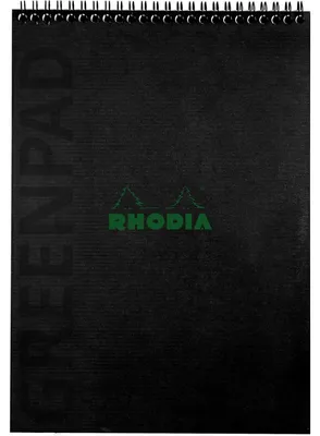 Produktbild von RHODIA Spiralnotizblock GREENPAD DIN A4+ kariert schwarz 80 Blatt
