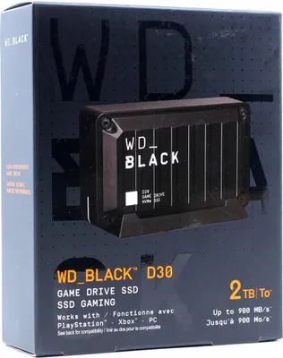 Produktbild von WD_BLACK™ D30 Game Drive SSD, 2 TB, 900 MB/s - Schwarz