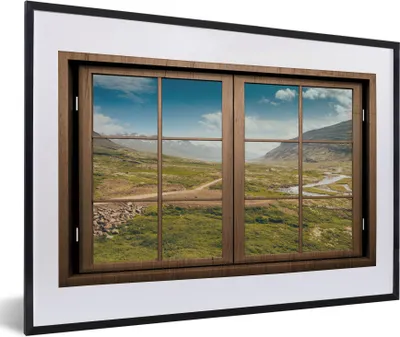 Produktbild von MuchoWow® MuchoWow® Gerahmtes Poster Ausblick - Natur - Landschaft 60x40 cm - Poster mit zchwarzem Bilderrahmen - Schlafzimmer - Plakat in Rahmen - Drucken