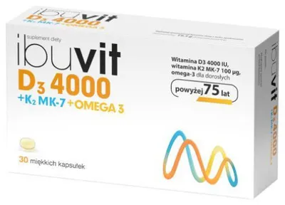 Zdjęcie produktu dla Witamina D3 Ibuvit D3 4000 + K2 MK-7 Omega3 - 30 kapsułek POLPHARMA