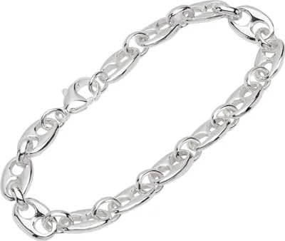 Produktbild von Armband 925 Sterling Silber 24cm Kaffeebohnen Kette Herren design Armbandkette