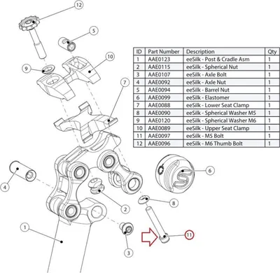 Produktbild von Cane Creek Schraube für Sattelklemmung, 4mm Innensechskant, hinten, eeSilk