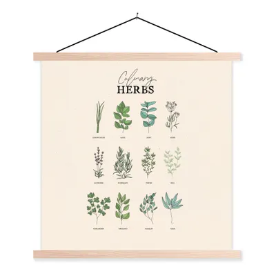 Produktbild von MuchoWow® Textilposter Pflanzen - Küche - Lebensmittel 40x40 cm mit holzfarbenen Rahmen - Posterleiste