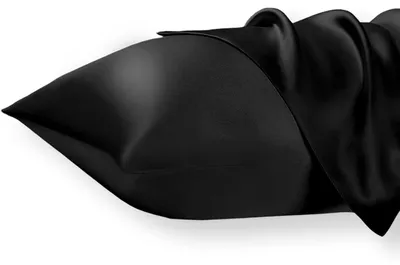 Produktbild von Kissenbezug Satin 40x60 cm Schwarz 2er Set mit Reißverschluss