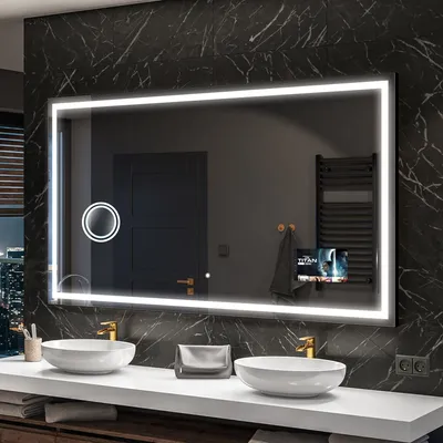 Produktbild von Artforma Badspiegel SMART 180x70 cm - mit LED Beleuchtung - LED Farbe Kaltweiß 7000K - Individuell Nach Maß - Beleuchtet Wandspiegel Lichtspiegel Badezimmerspiegel | Lichtschalter: Touch Schalter |SLED049