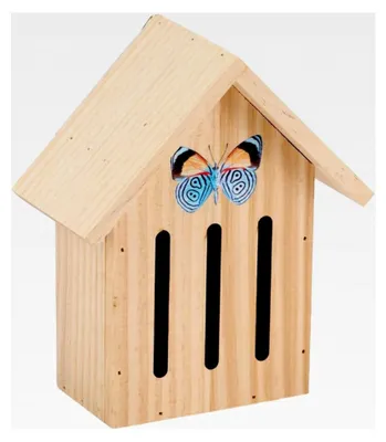 Produktbild von Schmetterlingshotel aus Holz ca. 30 cm - Insektenhotel für Garten und Balkon