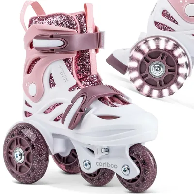 Produktbild von Einstellbare Größe Kinder-Inlineskates Inliner Cariboo Ballerina LED-Räde Rosa - S, KI-generiertes Bild