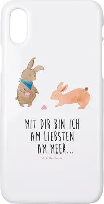 Produktbild von Mr. & Mrs. Panda Iphone 10 Handyhülle Hasen Muschel - Weiß - Geschenk, Freundin, Handy, Meer, Cover, Best Friends, X, Strand, Hülle, Muttertag, Beste