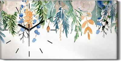 Produktbild von Wandbild Leinwand Bilder mit Uhr Geräuschlos 60x30 Gemälde Blumen Pflanzen Kunst - schwarze Hände
