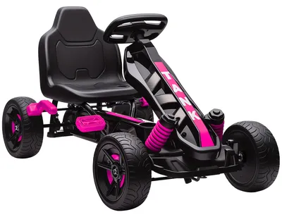 Productafbeelding van Trapauto met pedalen, kinderauto met rem, antislipwielen, metalen frame, 3-6 jaar, roze