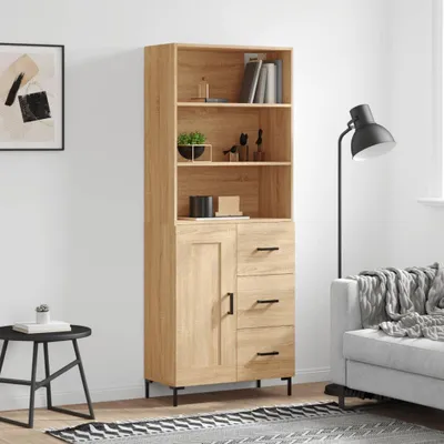 Image de vidaXL Highboard chêne Sonoma 69,5x34x180 cm Matériau dérivé du bois