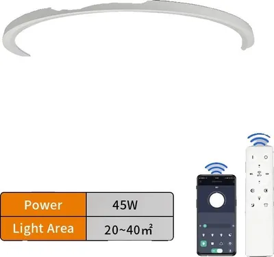Zdjęcie produktu dla Lampa sufitowa, inteligentne sterowanie, ultracienka konstrukcja, 20 cali-45 W