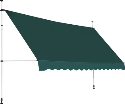 Immagine prodotto di Tenda da sole a morsetto COSTWAY 400 cm, tenda da sole per balconi senza foratura, resistente ai raggi UV, regolabile in altezza, tenda da sole con manovella, tenda da sole, protezione solare, verde