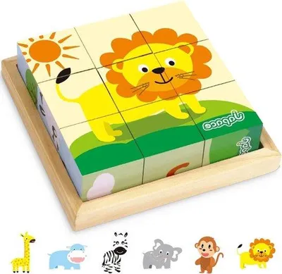 Obrázek produktu pro 3D fotokostka 6 v 1 s motivy zvířat - Montessori puzzle | Vzdělávací hračka pro děti od 1 do 4 let