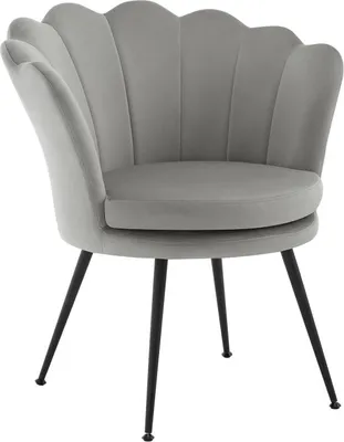 Produktbild von WOLTU Sessel, Armlehnensessel Blumenform, Relaxsessel, Samtbezug Metallbeinen, Grau