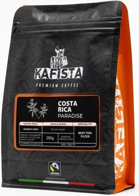 Produktbild von Ausgewählter Kaffee Kafista "Costa Rica paradise" - 100% Arabica - Kaffeebohnen, geröstet in Italien 1x250g