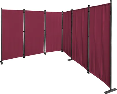 Produktbild von Paravent 6 Teilig 340x165cm Rubinrot - Garten & Balkon Sichtschutz Stellwand Innen & Außen - Raumteiler Trennwand Faltbar Blickdicht & Wetterfest