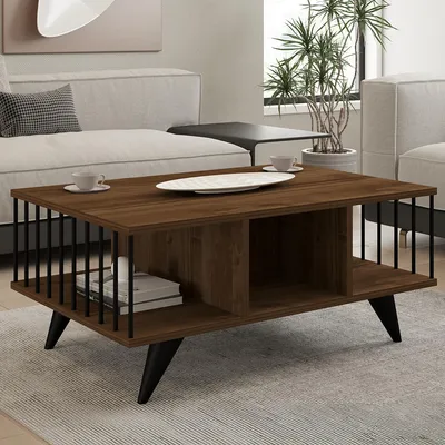 Immagine prodotto di Dogliani - Tavolino da Salotto, 90x60x40h cm Marrone Noce, con Piedini
