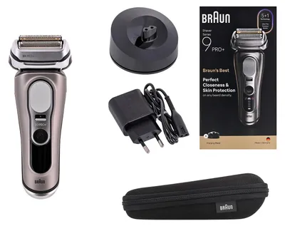 Produktbild von Braun Series 9 Pro+ 9615S, Folienschaber, Schwarz, Grau, Edelstahl, Tasten, LED, Wechselstrom/Batterie