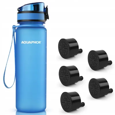 Produktbild von Aquaphor City Filterflasche 500 ml + 5 Filter, Blau