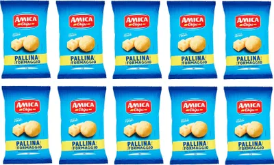 Produktbild von 10x Amica Chips Pallina al Formaggio Mais-Snacks mit Käsegeschmack Salziger Snack 125g Beutel